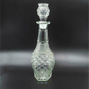 Vintage Anchor Hocking  Decanter 14.5" Diamond Cut Glass Wexford Wine Whiskey